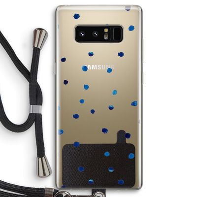 Blauwe stippen: Samsung Galaxy Note 8 Transparant Hoesje met koord