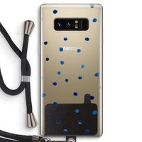 Blauwe stippen: Samsung Galaxy Note 8 Transparant Hoesje met koord