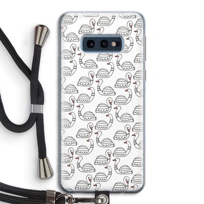 Zwanen: Samsung Galaxy S10e Transparant Hoesje met koord