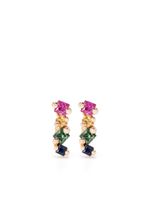 Suzanne Kalan boucles d'oreilles Rainbow en or rose serties de saphirs