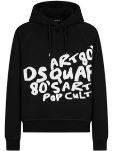 DSQUARED2 hoodie en coton à logo imprimé - Noir