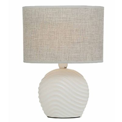 Wit/beige Tafellamp/schemerlamp Porselein 28 Cm - Bureaulampen