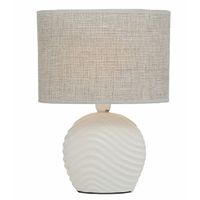 Wit/beige Tafellamp/schemerlamp Porselein 28 Cm - Bureaulampen - thumbnail