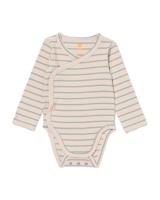 HEMA Newborn Meegroei Overslagromper Rib Met Bamboe Stretch Strepen Groen (groen)
