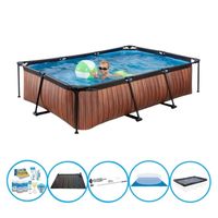 EXIT Zwembad Timber Style - Frame Pool 300x200x65 cm - Met accessoires