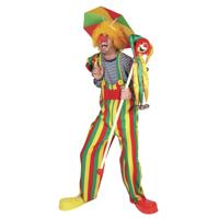 Clown verkleed kostuum tuinbroek - gestreept - volwassenen - Carnaval verkleedkleding