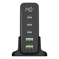 Ansmann Desktop Ladegerät mit Display DC5140PD 140W USB-oplader 140 W 2x USB-A, 3x USB-C USB PD Zwart Binnen - thumbnail