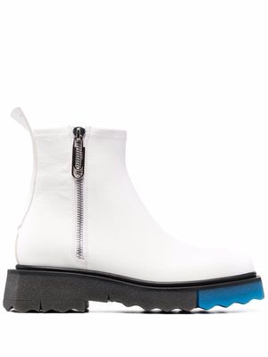 Off-White bottines à empiècements contrastants - Blanc