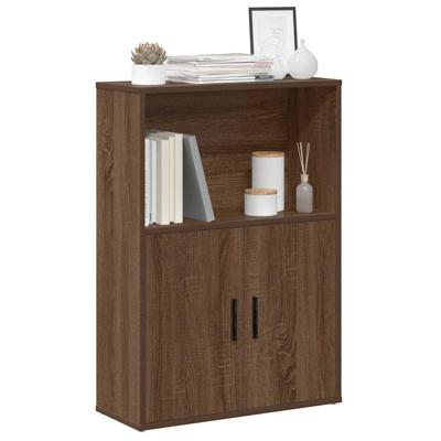 Boekenkast 60x24x85 cm bewerkt hout bruin eikenkleurig