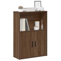 Boekenkast 60x24x85 cm bewerkt hout bruin eikenkleurig