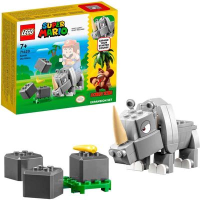 Super Mario - Uitbreidingsset: Rambi de neushoorn Constructiespeelgoed