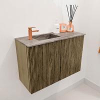 Toiletmeubel Mondiaz Joya Dlux | 60 cm | Meubelkleur Dusk | Faye wastafel Oza Wasbak Links | 1 kraangat