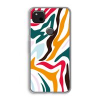 Colored Zebra: Google Pixel 4a Transparant Hoesje