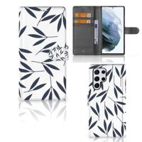 Samsung Galaxy S22 Ultra Hoesje Leaves Blue Samsung Galaxy S22 Ultra Hoesje Leaves Blue