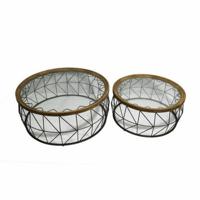Set van 2 tafels DKD Home Decor Kristal Metaal (102 x 102 x 42 cm) (2 pcs)