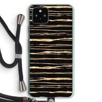Gouden strepen: Pixel 5a 5G Transparant Hoesje met koord