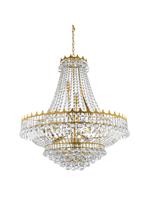 Kroonluchter Versailles 13Lt Gold Metal & Crystal - thumbnail