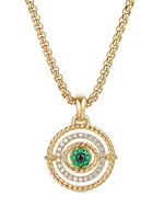 David Yurman pendentif Evil Eye en or 18ct serti de diamants et d'émeraudes