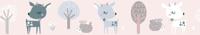 Noordwand Kids Walls Behangrand met hertjes en egels - 45837