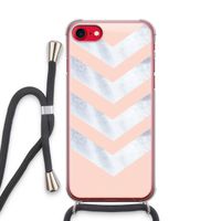 Marmeren pijlen: iPhone SE 2020 Transparant Hoesje met koord