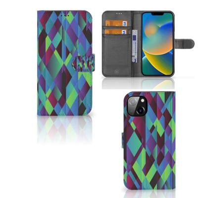 iPhone 14 Plus | Book Case | Abstract Green Blue