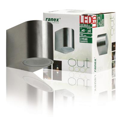 Ranex Smartwares wandlamp kimi led 6,8 x 9,2 cm aluminium zilver