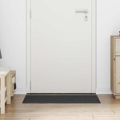 Deurmat Zwart en Grijs 60 x 90 cm Polypropyleen en PVC
