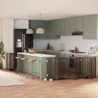 VidaXL Hondenhek inklapbaar 9 panelen 450 cm populierenhout bruin