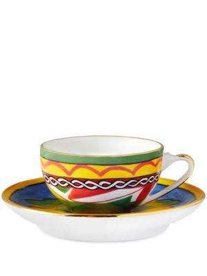 Dolce & Gabbana lot tasse et sous-coupe à imprimé graphique - Bleu