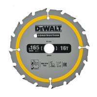 DeWALT Cirkelzaagblad voor Hout | Construction | Ø 165mm Asgat 20mm 16T - DT1948-QZ