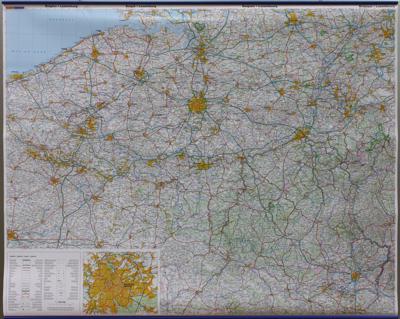 Wandkaart Belgie & Luxemburg 125 x 99 cm | Hallwag