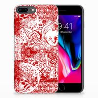 Silicone Back Case Apple iPhone 7 Plus | 8 Plus Angel Skull Rood - thumbnail