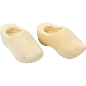 2x paar Houten mini klompjes van 4 cm   -