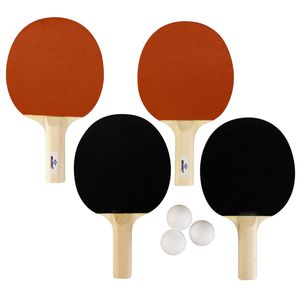 Tafeltennis set met 3 ballen en 4 batjes 1 ster - Tafeltennisset