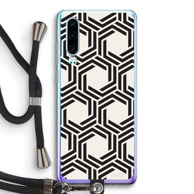 Geometrisch patroon: Huawei P30 Transparant Hoesje met koord