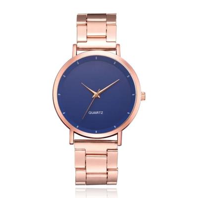LGT JWLS Luxe Damespolshorloge - Rose Gouden Band en Behuizing, Blauw Uurwerk