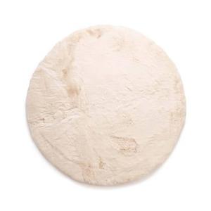 Tapeso Fluffy vloerkleed rond - Comfy Deluxe crème - 80 cm rond
