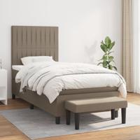 Boxspring met matras stof taupe 90x200 cm
