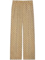 Gucci pantalon de tailleur à logo GG en jacquard - Tons neutres