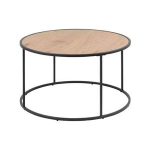 Salontafel Jaxx - naturel/zwart - 45xØ80 cm - Leen Bakker