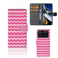 Xiaomi Poco X4 Pro 5G Telefoon Hoesje Waves Pink - thumbnail