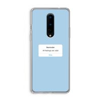 Reminder: OnePlus 8 Transparant Hoesje