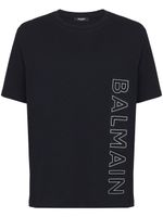 Balmain t-shirt en coton biologique à logo embossé - Noir - thumbnail