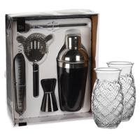 Excellent Houseware cocktails maken set 5-delig met 4x Pina Colada glazen