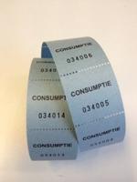 Consumptiebonnen op rol blauw 500 rol