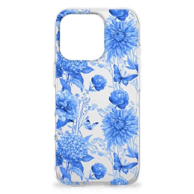 TPU Case voor iPhone 16 Pro Max Flowers Blue TPU Case voor iPhone 16 Pro Max Flowers Blue