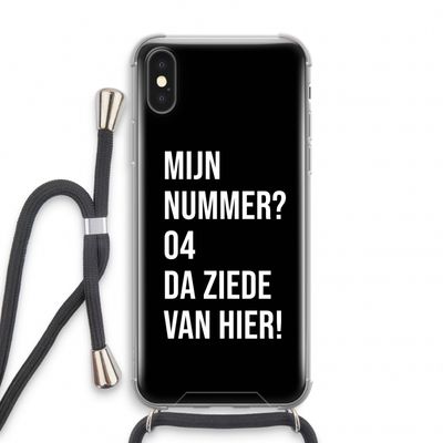 Da ziede van hier - Zwart: iPhone XS Transparant Hoesje met koord