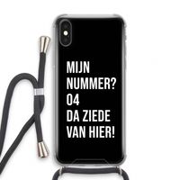 Da ziede van hier - Zwart: iPhone XS Transparant Hoesje met koord