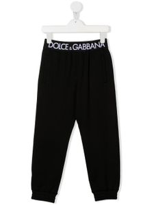 Dolce & Gabbana Kids pantalon de jogging à taille à logo - Noir