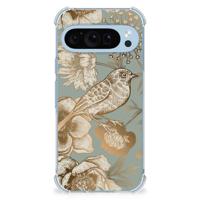 Case voor Google Pixel 9 | 9 Pro Vintage Bird Flowers